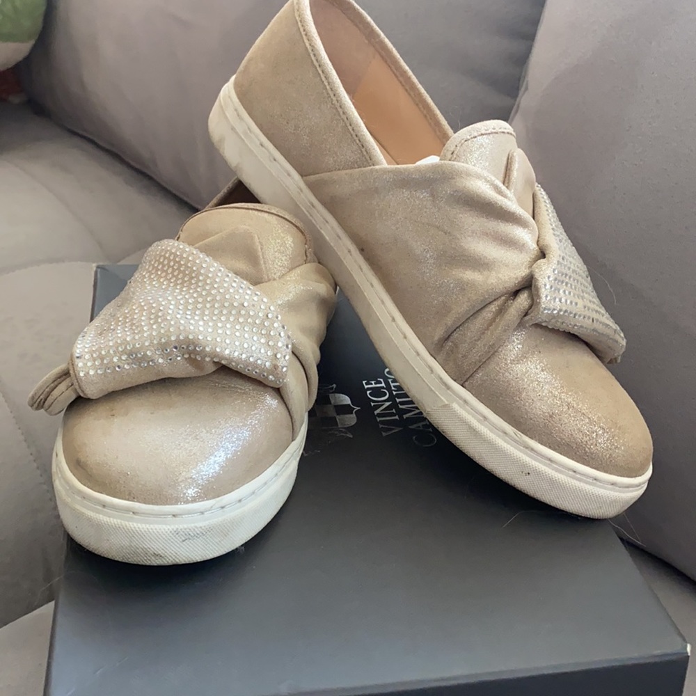 Vince Camuto Barita sparkle suede sneakers